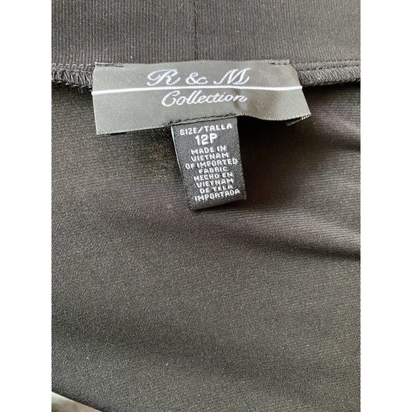 R&M Richards Glitter Trim Illusion Jacket Black Open Mesh 3/4 Sleeve 12P - Picture 7 of 7